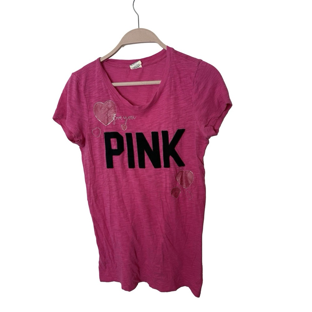Vintage y2k PINK victoria secrets i love you scoop next t-shirt sz small